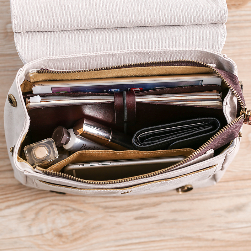 Bote Taschen Damen Leinwand Tasche mit Reißverschluss und Tasche Umhängetaschen für Frauen Schulter Taschen Lässig Reise Schulranzen