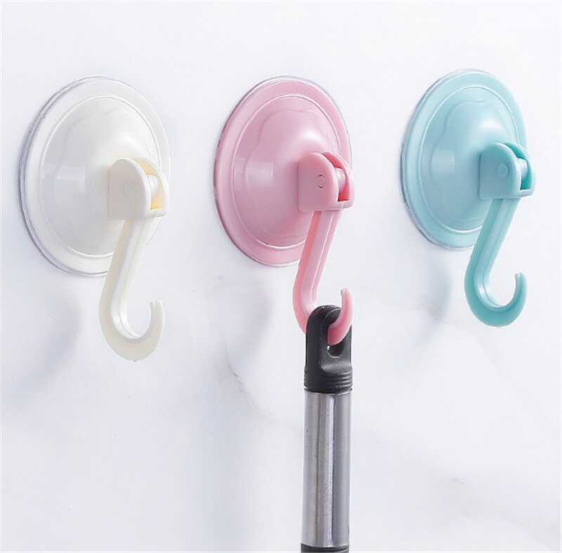 Ventouses murales en plastique, couleur unie, , porte autocollante, fenêtre, crochets de cuisine, cintre de salle de bains, 1 pièce