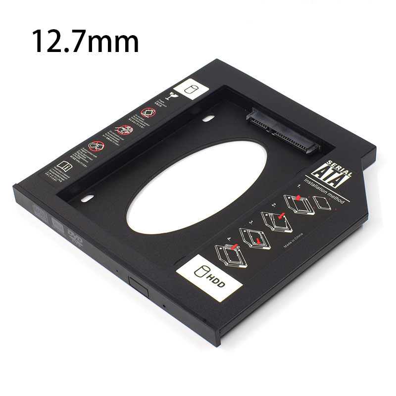 Festplatte 1 TB 2nd HDD Caddy SATA zu SATA 2,5 "SSD HDD Fall für Laptop ODD DVD/CD-ROM Optibay: Silber