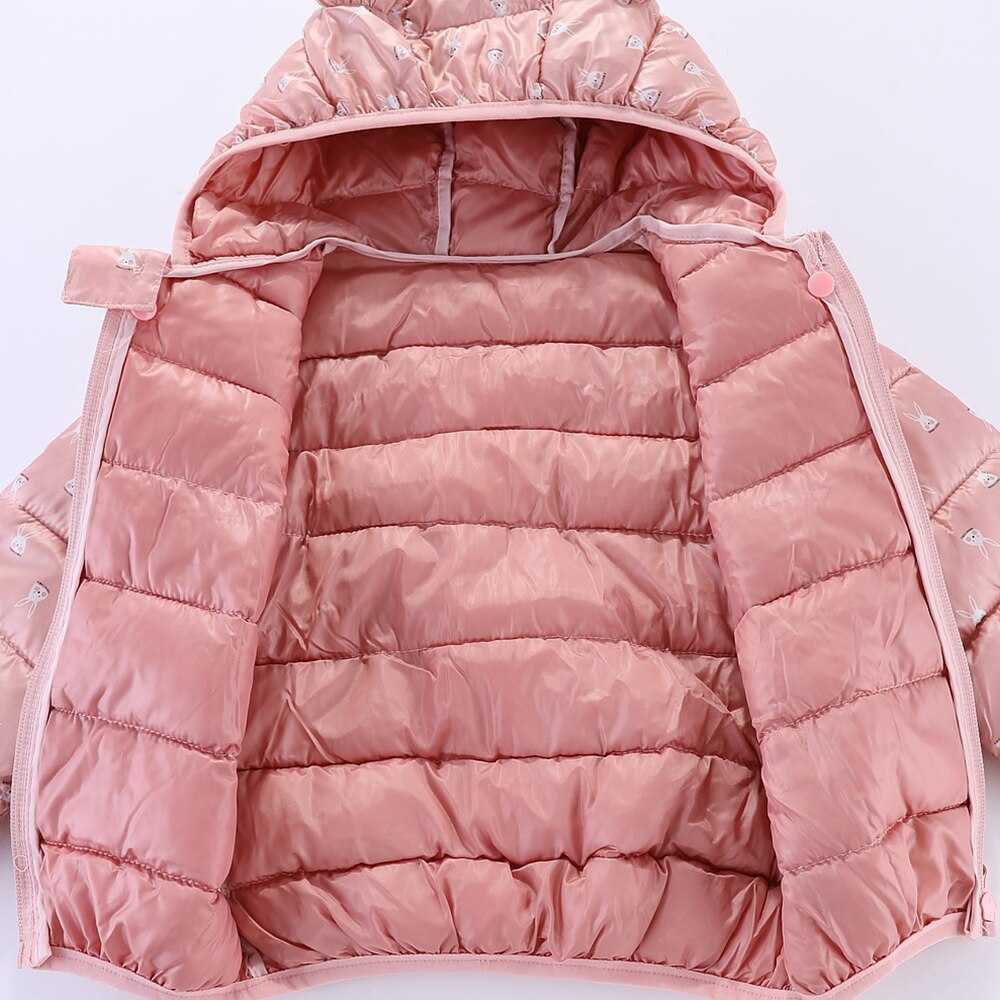 Mudkingdom kinderjas winter donsjas voor jongens en meisjes kinderen cartoon konijnenoren hoodie jassen lichtgewicht bovenkleding