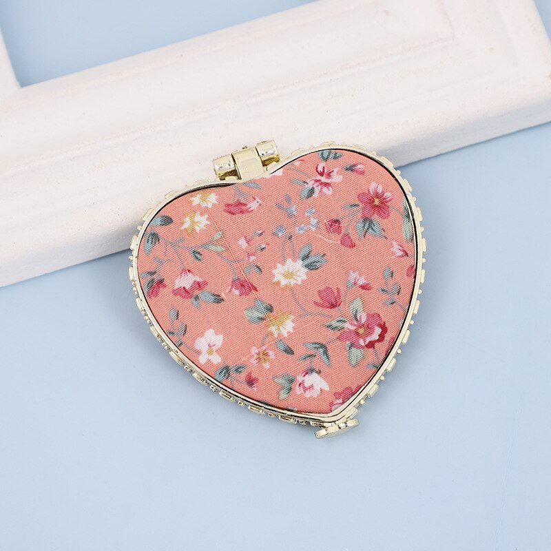 Mini Makeup Compact Pocket Floral Mirror Portable Two-side Folding Make Up Mirror Women Vintage Cosmetic Mirrors For: 6