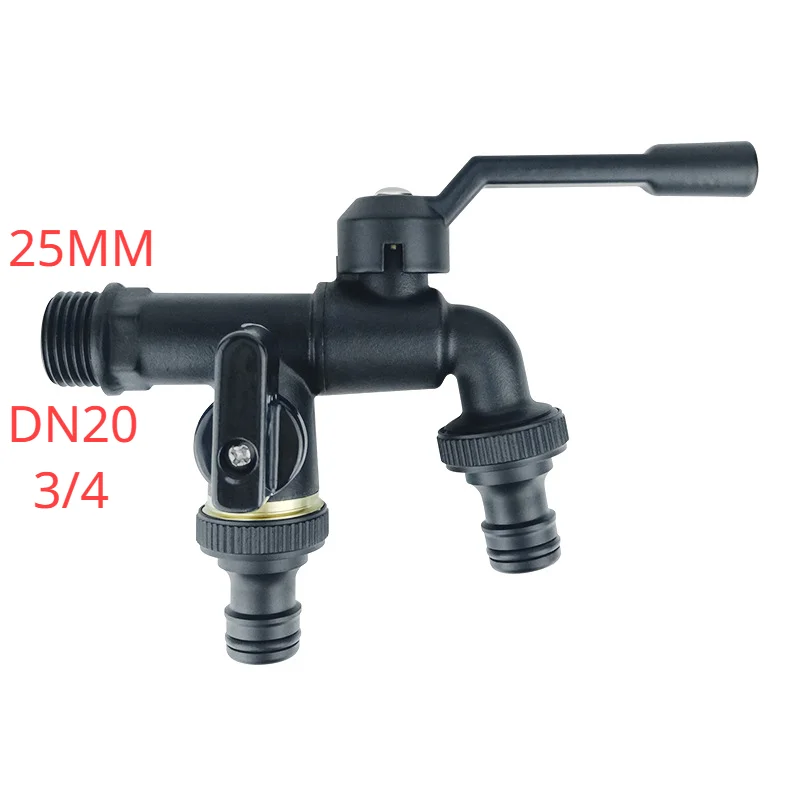 Grifo de manguera de jardín de latón negro, grifos anticongelantes para exteriores con salida doble para lavadora, grifo exterior de 3/4 pulgadas, jardín: Borgoña