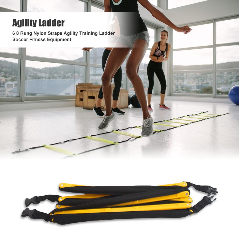 Duurzaam Agility Ladder Klassieke Delicate 6 8 Rung Nylon Bandjes Agility Training Ladder Voetbal Fitnessapparatuur