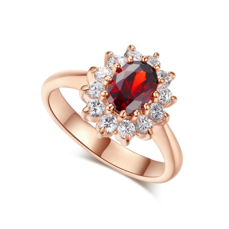 Ailodo Trendy Engagement Trouwringen Voor Vrouwen Simple Mode Zirconia Vrouwelijke Vinger Ringen Minimalistische Sieraden Meisjes: 6 / Red