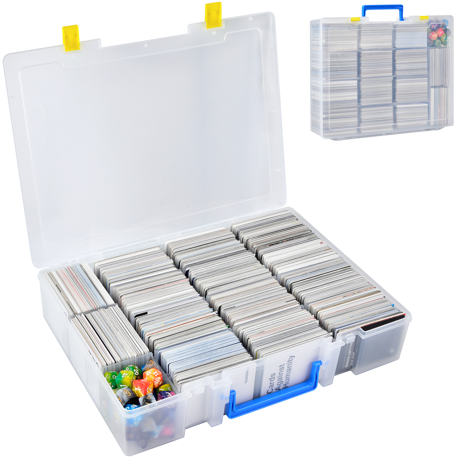 Sammelkarten-Aufbewahrungsbox, 2300+ Spielkartenetui-Halter, Organizer, kompatibel mit PM TCG/für Yugioh/für CAH/für Phase 10: Blau