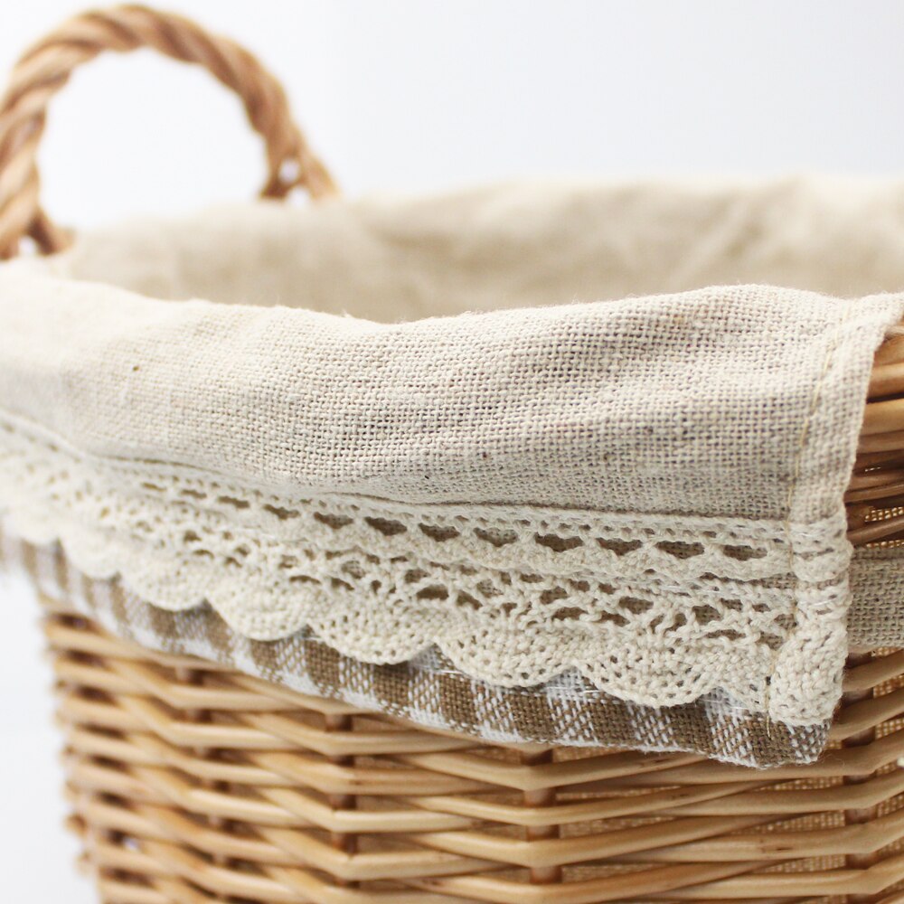 2PCS hand-made wicker storage basket set flower storage vase home collection organize basket