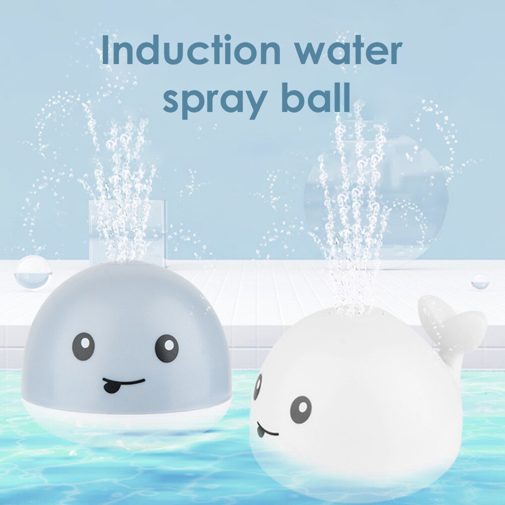 Spædbarn elektrisk induktion vand spray spray legetøj hval til badeværelse sprinkler legetøj med lys musik baby leg bad vand legetøj