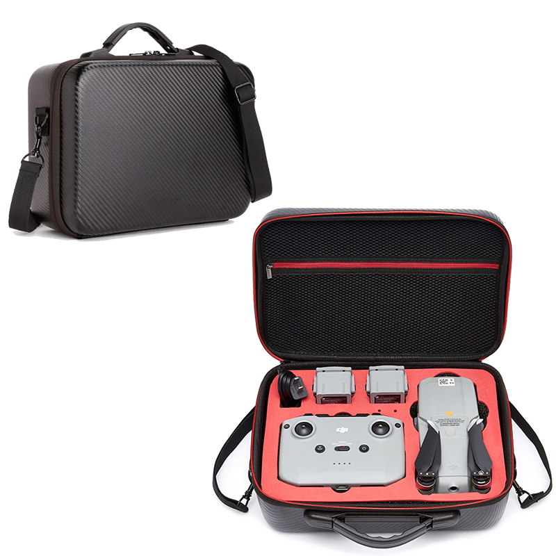 Dji mavic air 2 taske pu læder vandtæt bærbar mavic air 2 taske håndtaske air 2 bag drone tilbehør: Rød liner