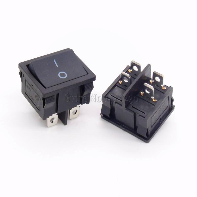 KCD5 21x24mm 21*24mm Rocker Switches Kit 4 Pin 6Pin 2 Position 3 Position 6A/12A 250VAC ON-OFF ON-OFF-ON: 4Pin Black