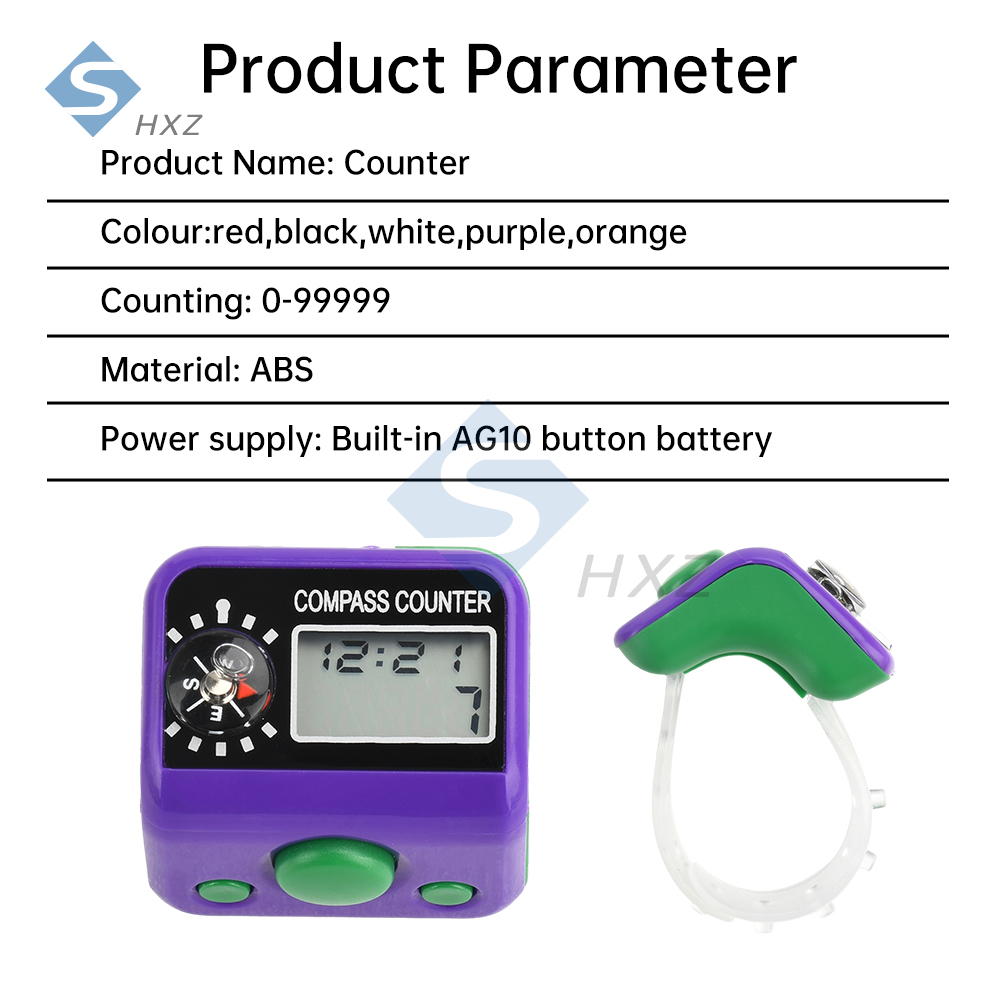 Contador de dedo con conteo de 5 dígitos, 0-99999, tipo anillo portátil, pantalla Digital Manual electrónica, contador de botones para almacén