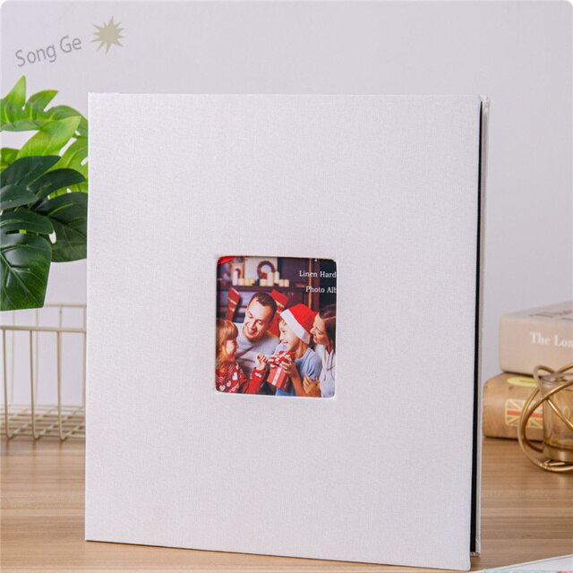 16 Inch 40 Pages Linen Cover DIY Photo Album 3x5 4x6 5x7 8.5x11 Photo Album Sticker Photo Album Big Family Photo Album: J