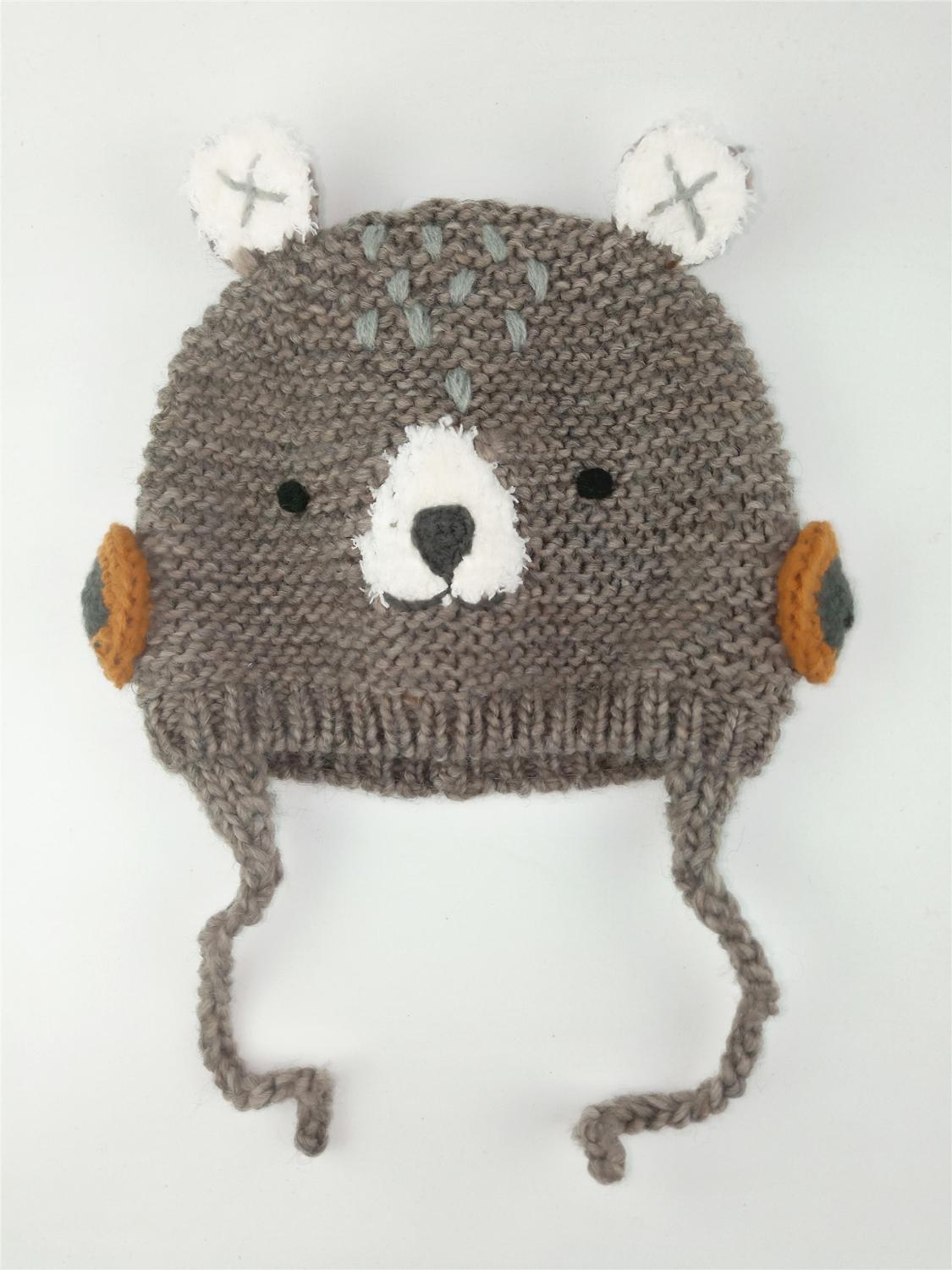 Lente herfst winter dier cartoon stijlvolle beer met oorklep voor babyjongens babymeisjes kinderen kinderen