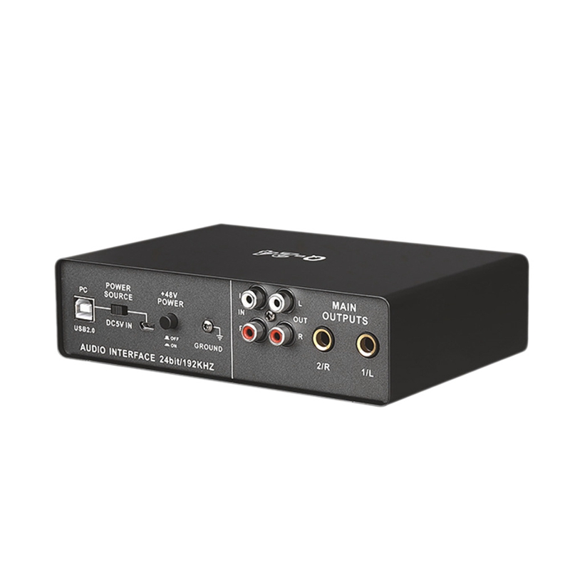 Externe Geluidskaart Twee Ingang En Vier Output 48V Phantom Stereo Geluidskaart Plug En Play Geschikt Voor Windows linux Pc
