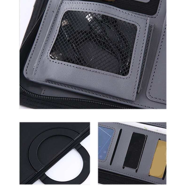 Portable Business Padfolio Portfolio Case Handle PU Leather Portfolio Folder for School Office Conference Notepad