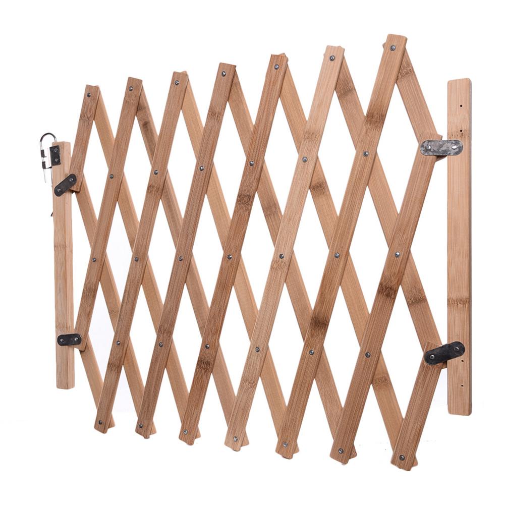 Folding Pet Barrier Fence Cat Dog Gate Bamboo Pet Fence Retractable Cat Dog Puppy Sliding Door Safety Gate Pet Isolation Fence: Default Title