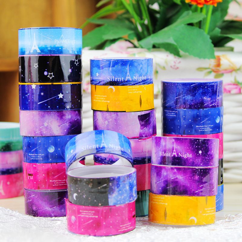 Small Thin 1Pcs Washi Tape 2M*1.5CM Paper DIY Planner Masking Tape Adhesive Tapes Stickers Decorative Stationery Tapes