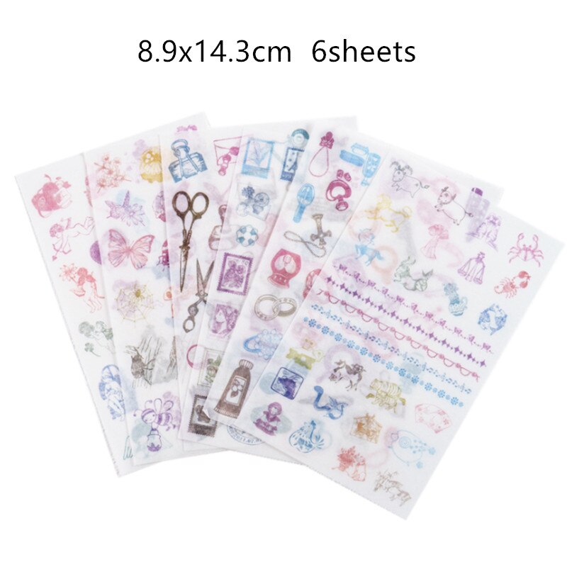 6sheets/pack/lot Korea Kawaii Doll Girl Paper Sticker Set Note Sticker Decoration Label Multifunction