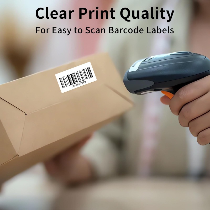 Thermal Labels 20/30/40/50 White Blank Thermal Printer Labels SKU Barcode Labels, Self-Adhesive Address Labels Stickers