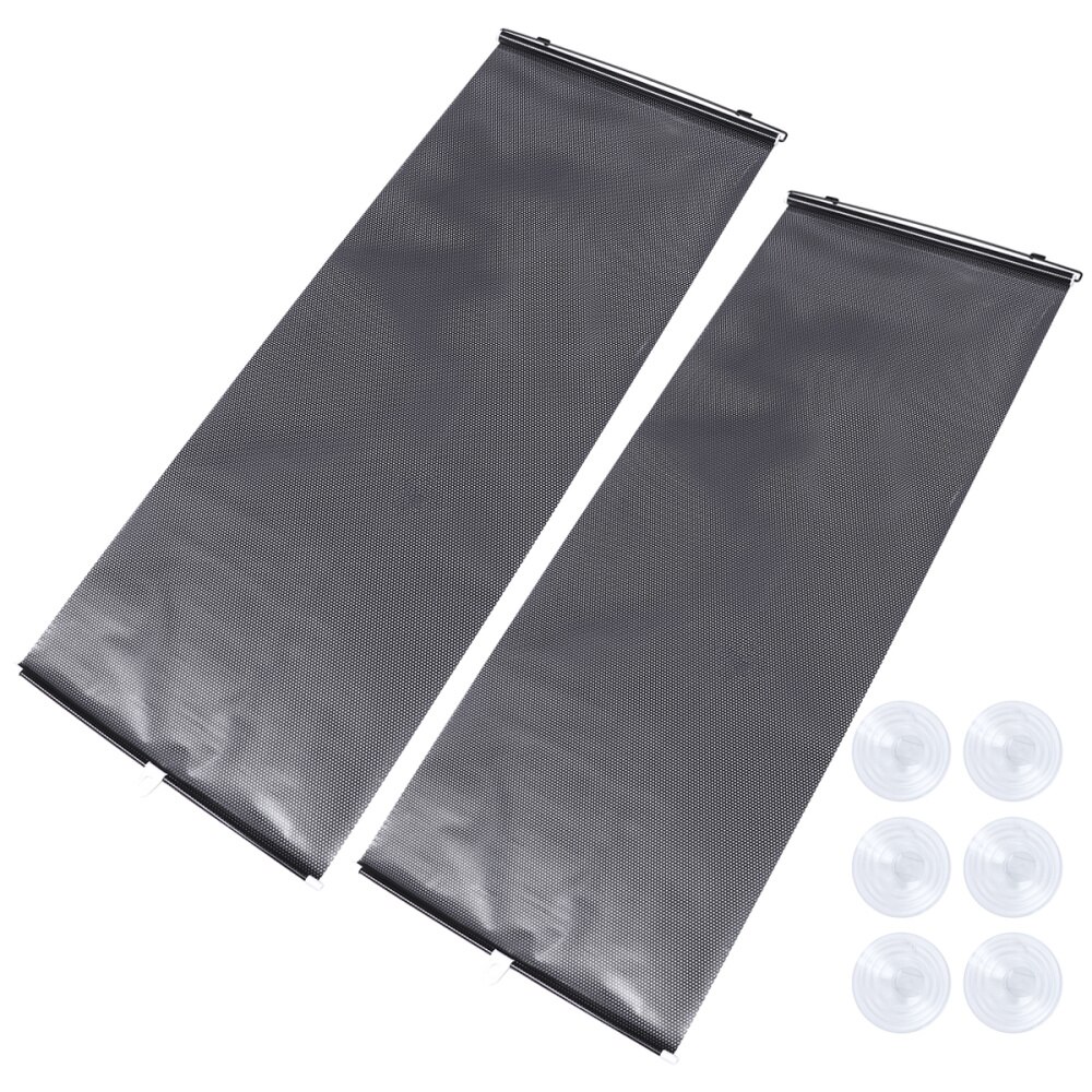 Rideaux de voiture rétractables universels, lot de 2, rouleau de fenêtre, pare-soleil, protecteurs pour stores (noir): Black 45x125 2set