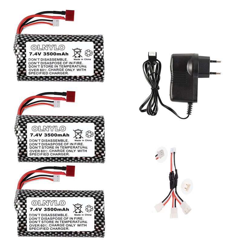18650 7.4V 3500mAh Battery and charger for Q46 Wltoys 10428 /12428/12423 RC Car Spare Parts Accessories For Wltoys 144001 A959-B: Yellow