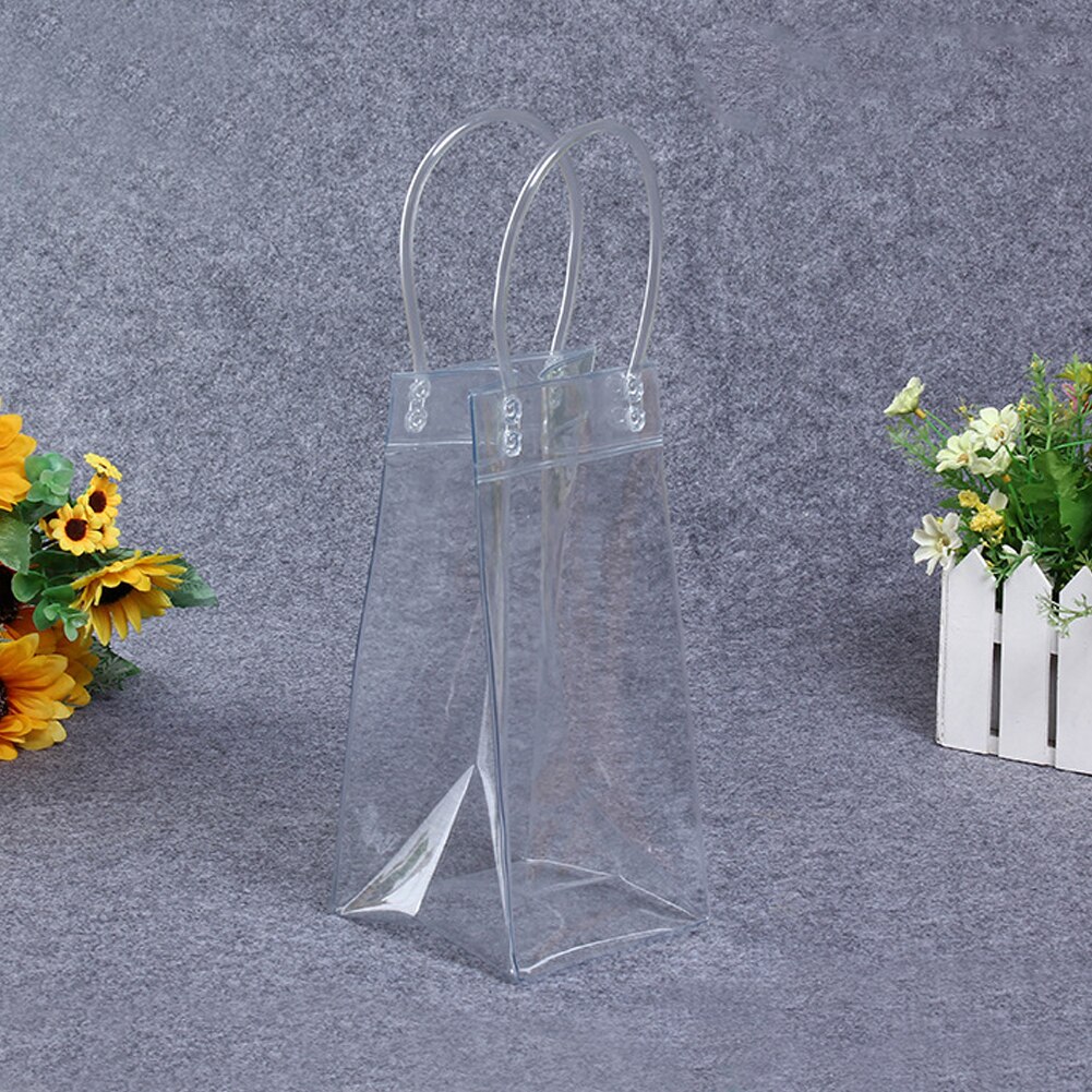 PVC Leakproof Ice Bag Transparent Ice Pack Portable Ice Bucket Champagne Bottle Chiller With Carry Hand