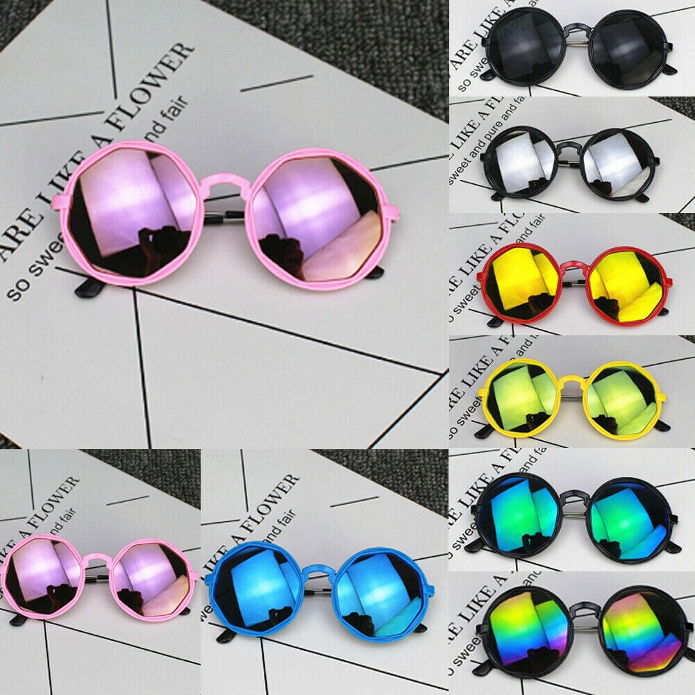 Retro børn solbriller drenge piger rund goggle farverige solbriller stel briller til børn nyhedslegetøj