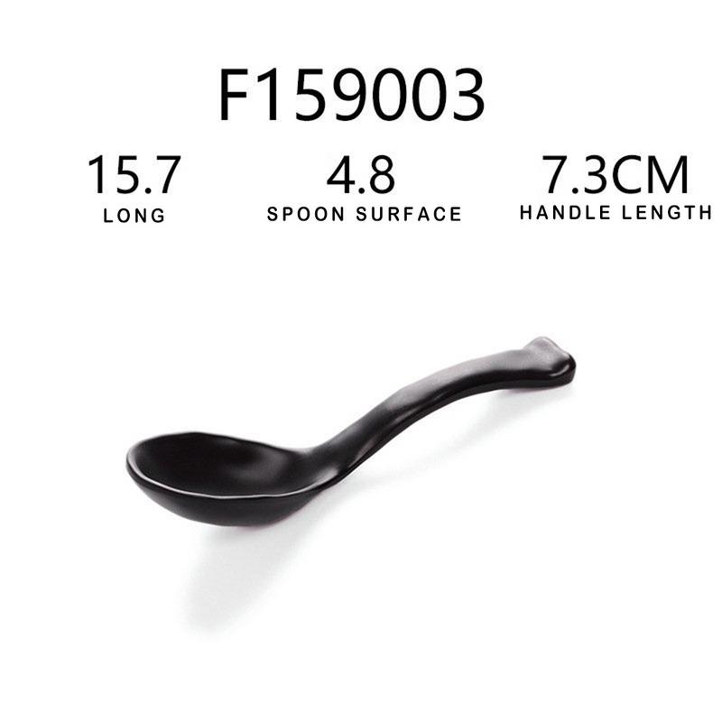 Spoon Soup Spoon Black Matte Ladle Spoon Plastic Japanese Style Melamine Tableware Anti-Fall Tortoise Shell Shaped Spoon: 159003