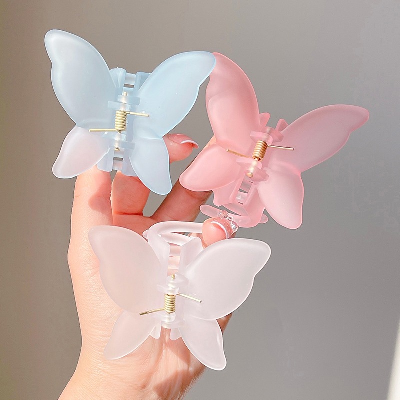 Nueva pinza para el pelo de mariposa de Hada, Clip de cangrejo de Color caramelo, Clip de tiburón de princesa dulce de verano para mujer y niña, horquilla, accesorios para el cabello
