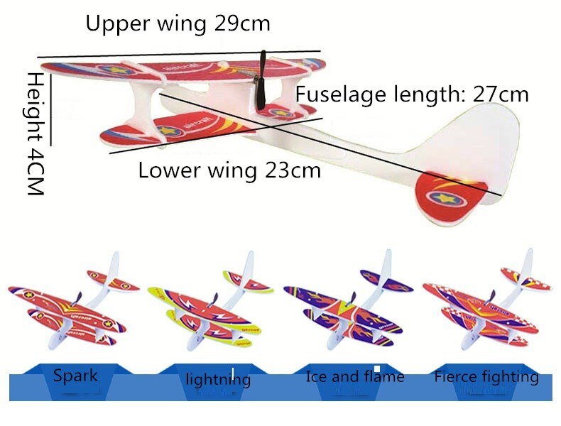 USB charging foam electric aircraft and biplane charging rotary model aircraft Hand thrown electric glider Stunt show
