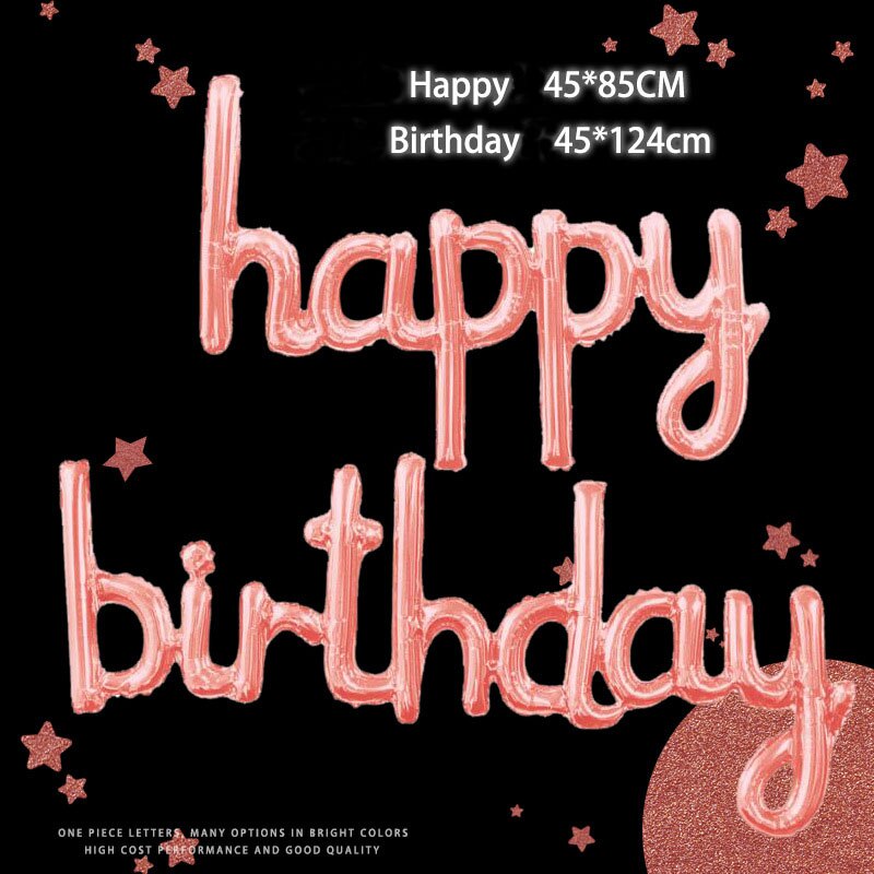 Una pieza feliz Globos de Decoración de cumpleaños oro rosa carta de Globos Decoraciones para de cumpleaños Globos Balony Anniversaire