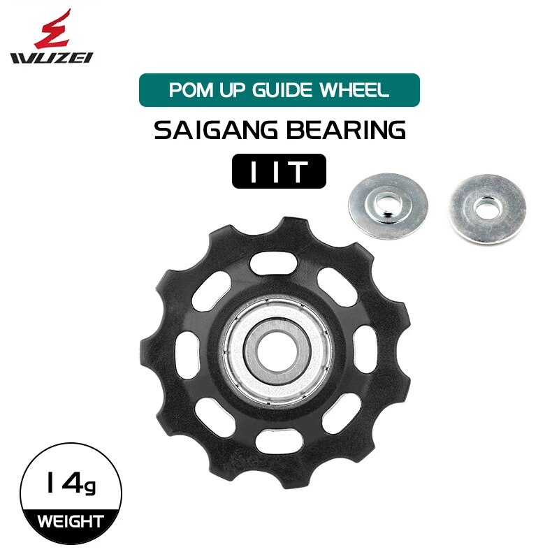 Rueda de rodamiento de polea de bicicleta WUZEI 11T 12T 13T14T15T16T17T rueda guía de bicicleta de carretera para deragador trasero Shimano Sram MTB Jockey: Rojo