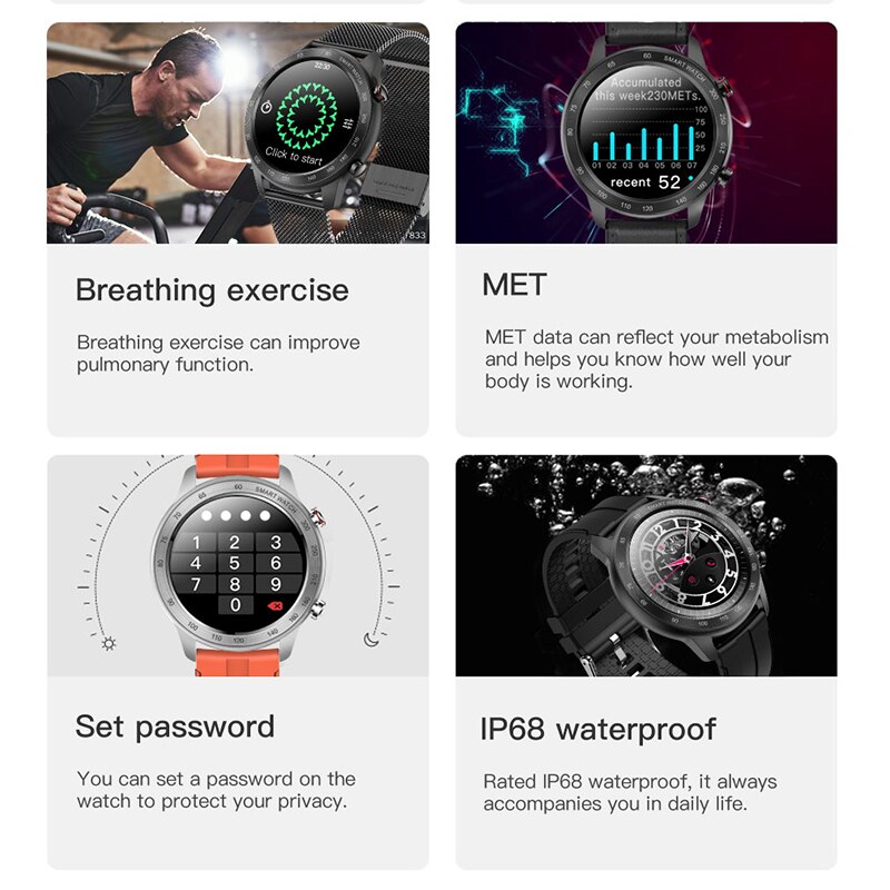 Cobrafly  mx5 smartwatch mit 1.3 -zoll-runddisplay, bluetooth-anruffunktion, wasserdicht  ip68 lange standby-zeit, herzfrequenz- und blutsauerstoffmessung