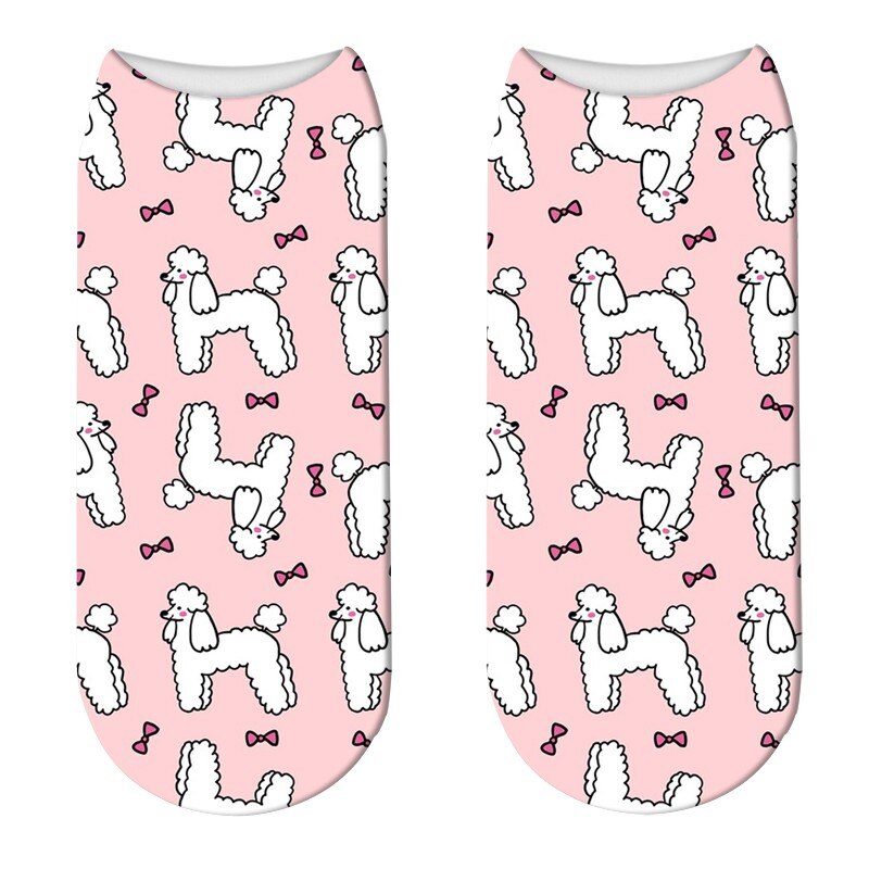 Cute Crew Cartoon Socks Women Animals Alpaca Patterned Socks Happy Korea Harajuku Kawaii Socks For: style8