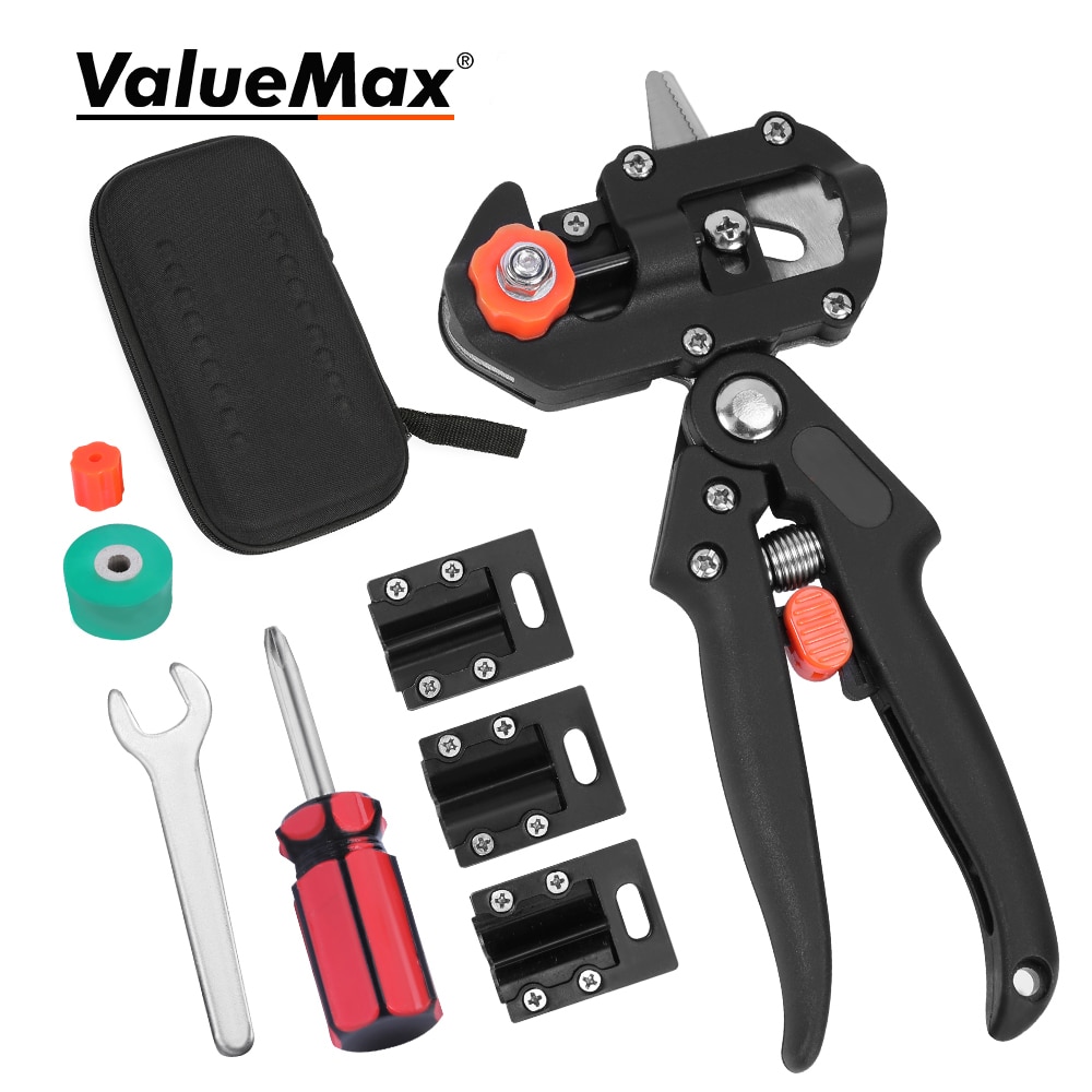 Valuemax conjunto alicate de enxertia podador para jardim secateur árvore de fruto jardim tesouras de poda ramo cortador ferramentas com 3 lâminas