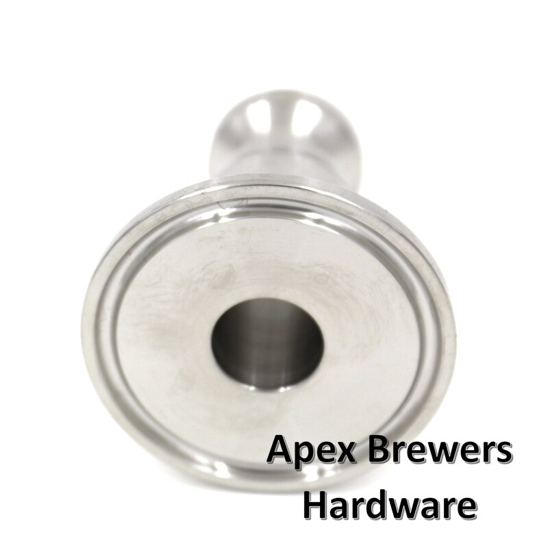 Male Camlock to Tri Clover Adapter, 1/2" Cam x 1.5"TC, SS04, High Flow Fitting, Brewer Hardware,