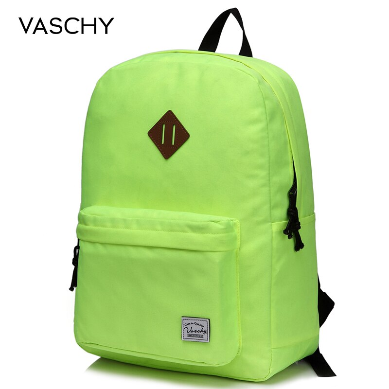 VASCHY hommes femmes sac à dos collège lycée sacs pour adolescent garçon filles voyage sacs à dos Mochila sacs à dos: Fluorescent green