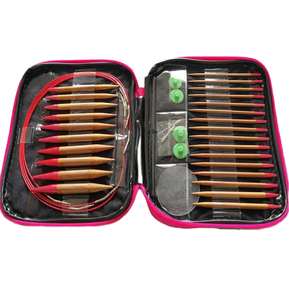 uncinetto Sciarpa FAI DA TE Circolare di Lavoro A Maglia di Lavoro Manuale Intercambiabili di Tessitura con Il Caso Maglione fa per Cucire kit Anello Di Bambù Carbonizzato