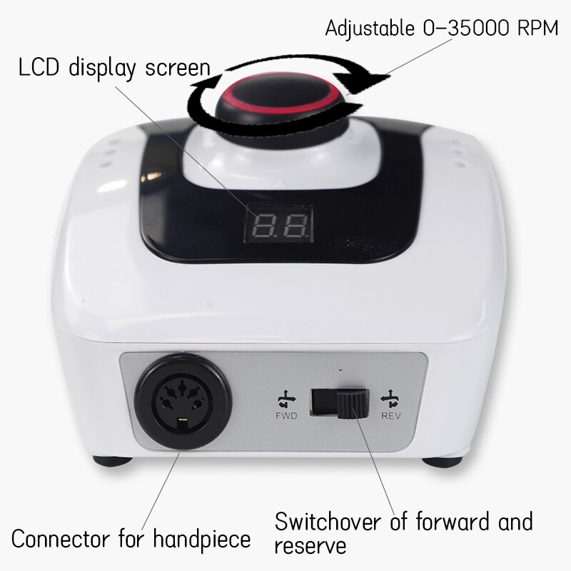 35000RPM Electric Nail File Set with 6 Drinding Bits 35W Nail Drill Set of Cutter for Pedicure Manicure Nail Milling Machine Set