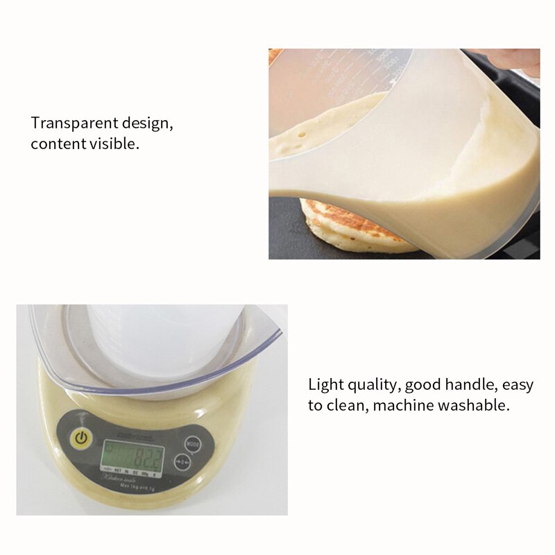 Plastic Tip Mouth Measuring Cup Clear Plastic Graduated Measuring Cup For Kitchen Home Liquid Measure Jug Cup Container