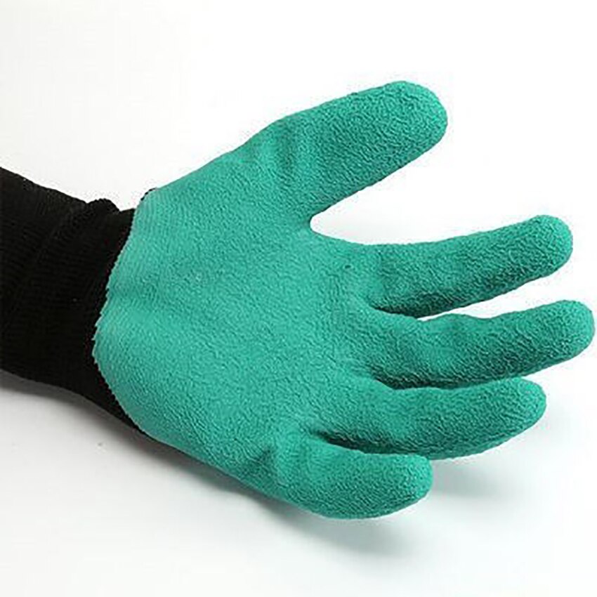 1 par hage vanntette beskyttelseshansker for graving av planlegging av glidende hansker med plastklør fingertuppene