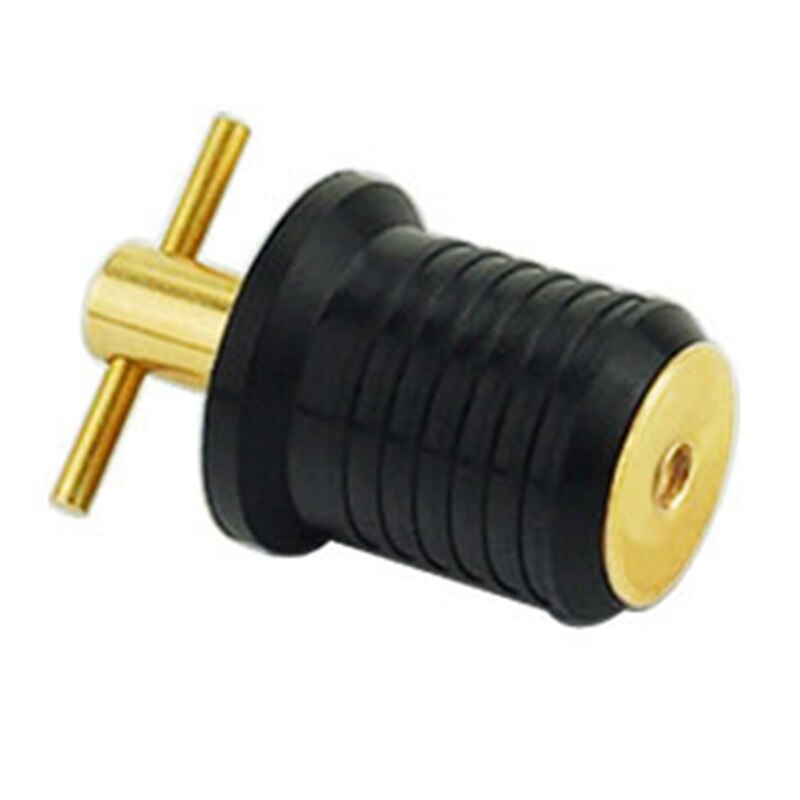 2X1 Inch Rubber Brass T-Handle Twist-in Hull Livewell Boat Drain Plug Boat Bilge Transom Seawall Marine Boat Accessories
