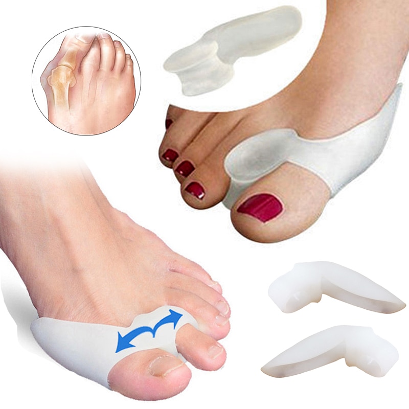 2 paar Gel Fußpflege Werkzeug Ballen Korrektor Knochen groß Zehe Schutz Hallux Valgus Haarglätter Kappe Separatoren Pedikübetreffend Korrektor