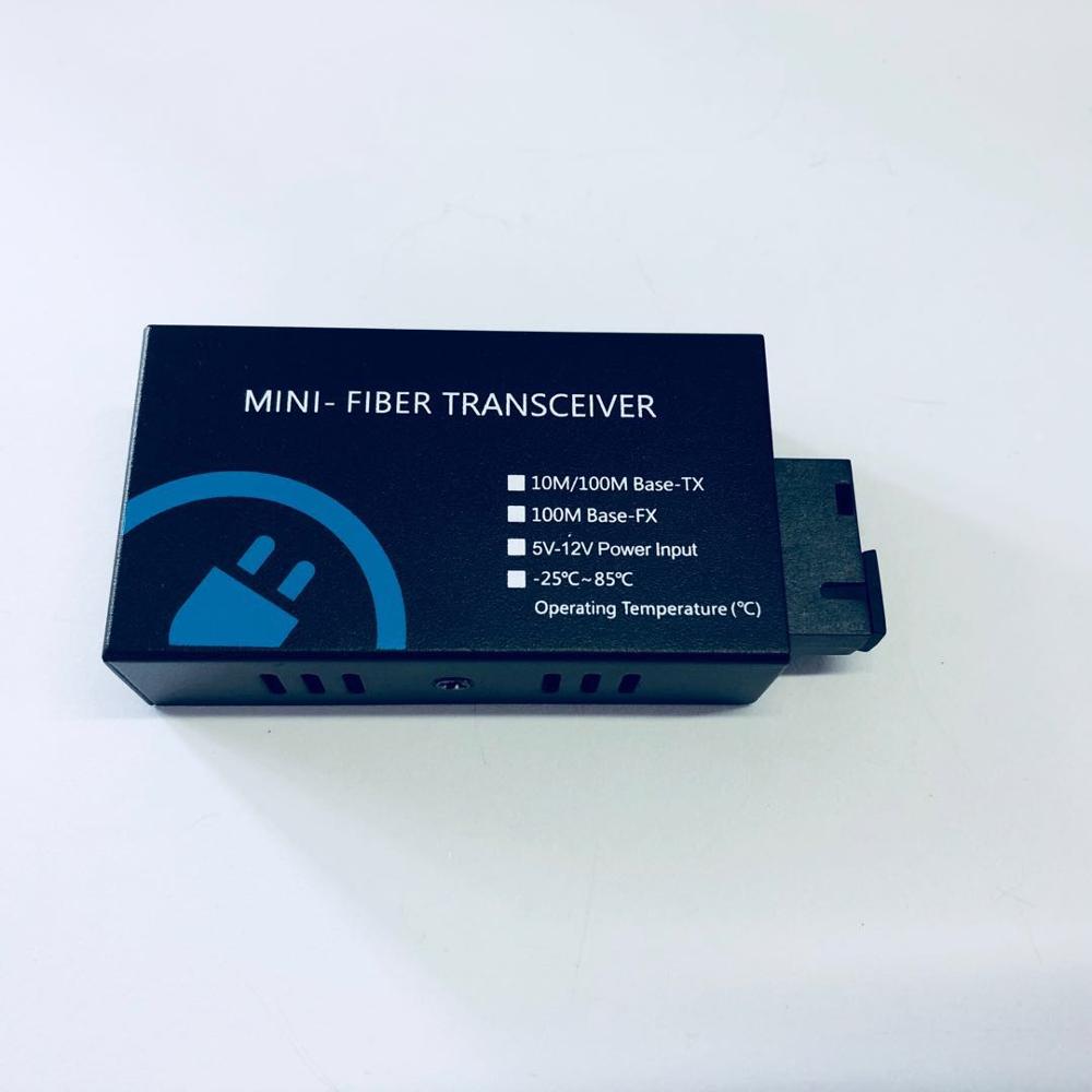 mini 10/100M Fast Ethernet Switch Converter 20KM Ethernet Fiber Optical Media Converter Single Mode 2*RJ45 and 1*SC fiber Port: B Side 1550nm