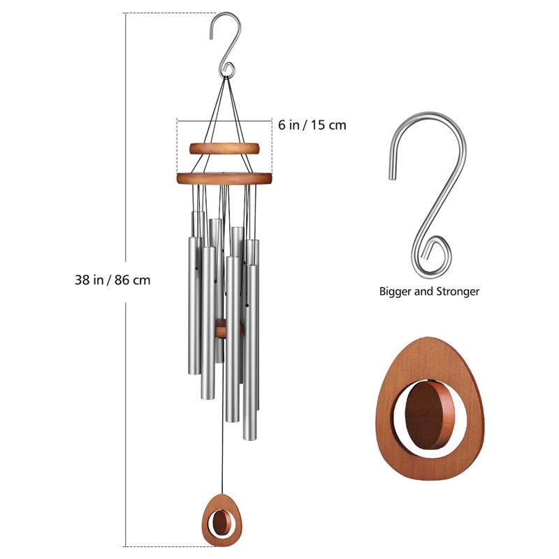 HOMEMAXS 8 Tubes Wind Chimes Chapel Musical Windchimes Door Wall Window Hanging Home Decor Balcony Ornaments Garden Wind Chimes
