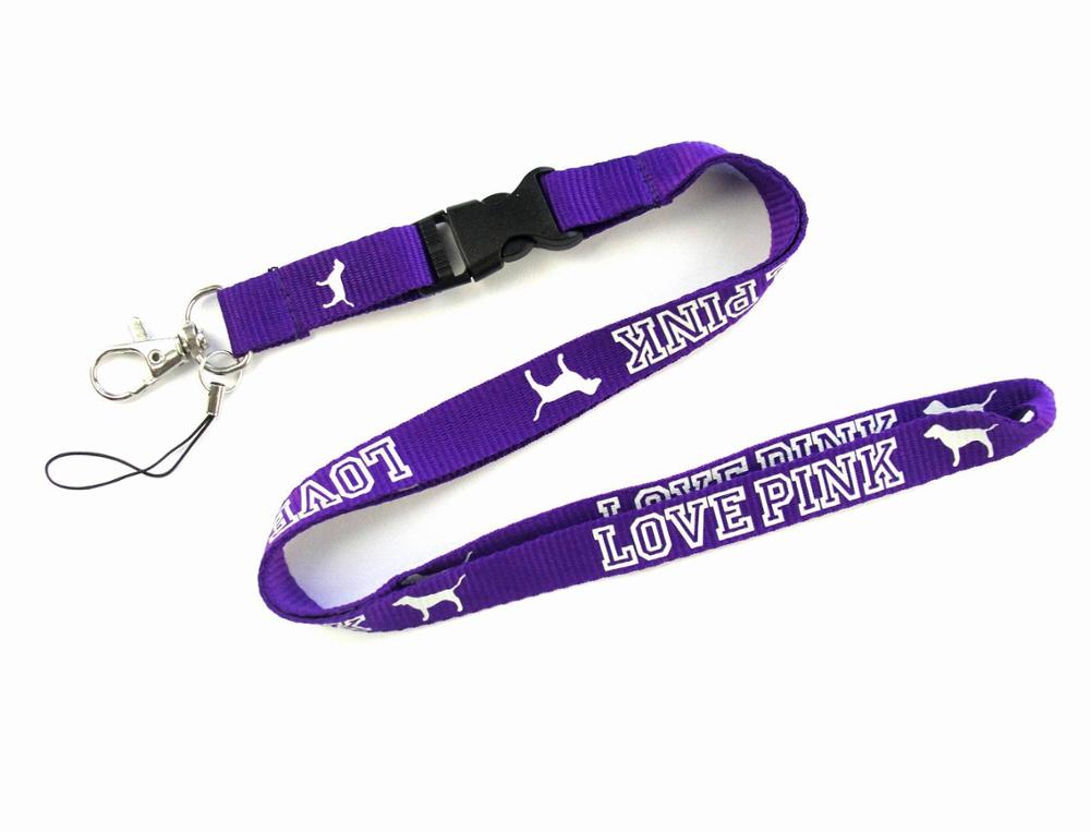 10pcs/lot 1.5cm*105cm Cellphone lanyard Straps Clothing Keys Chain ID cards Holder Detachable Buckle VS Love PINK Lanyards: 7