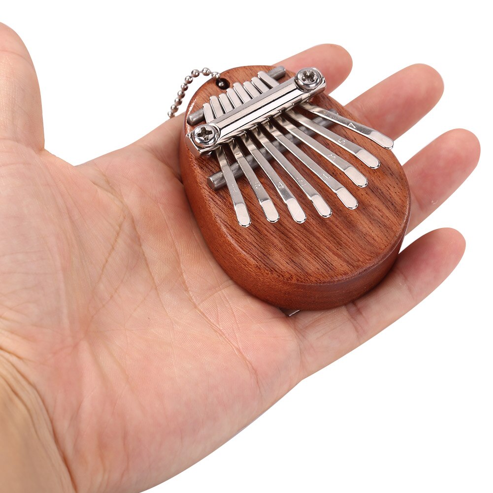 Mini 8 teclas Kalimba percusión instrumento Musical madera de caoba dedo pulgar Piano africano Sanza Mbira