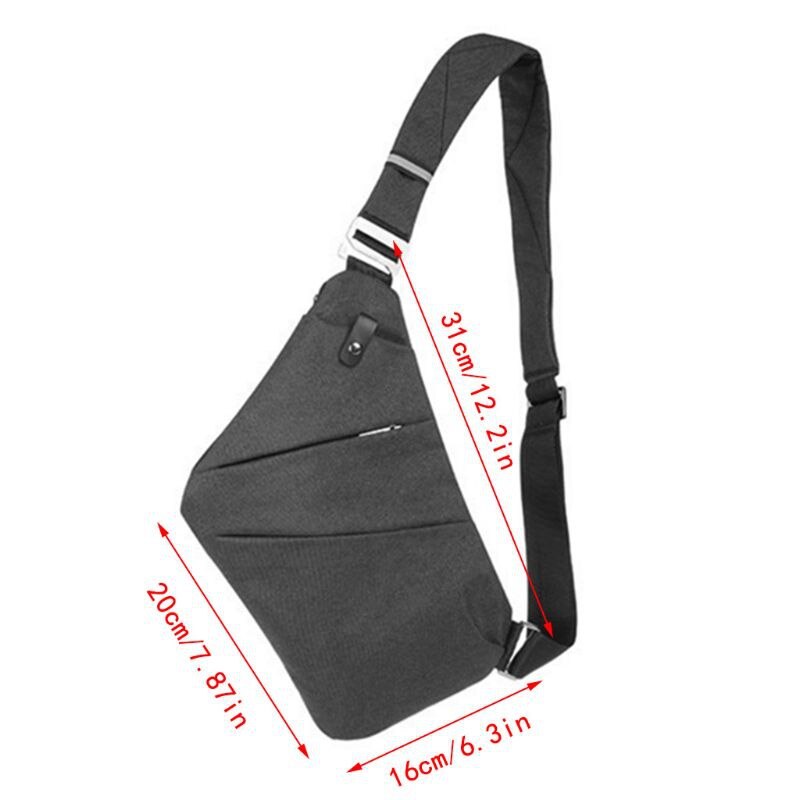 Osoce Men Nylon Crossbody Shoulder Chest Thin Sling Casual Bag Satchel