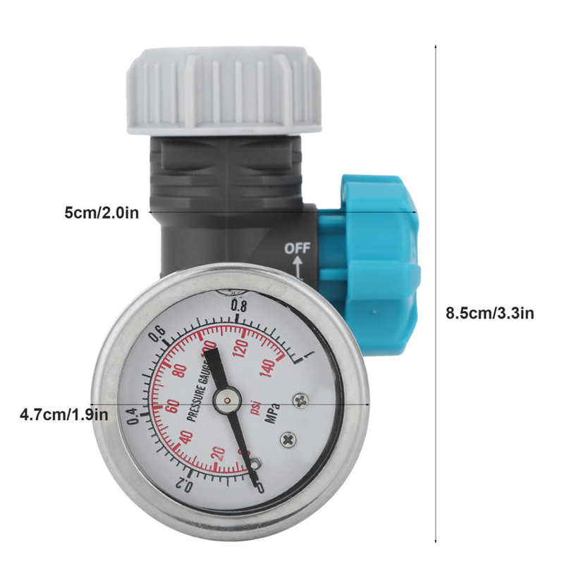 Garden G3/4in Adjustable Water Pressure Valve Regulator Valve with Pressure Gauge Greenhouse Garden Irrigation Controller