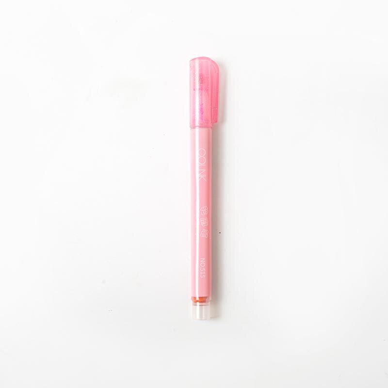 8 stk / sett søt tegning dobbel linje omriss penn highlighter tusjpenn 8 farger til skolens farge penner skrivesaker kontor skole: Rosa