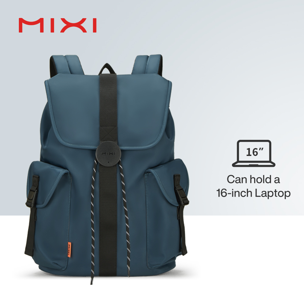 Mixi 16 ''Mochila para ordenador portátil Mujeres Hombres Impermeable Ligero Casual Weekender Bolsas de viaje Estudiantes universitarios Mochila 17 pulgadas Blanco: Verde militar